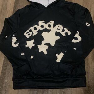 Sp5der Black and Cream Men's Cardigan